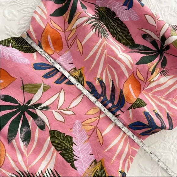 NWOT Lulus Exotic Escape Pink Tropical Print Sleeveless Tie-Back Mini Dress - Picture 10 of 12
